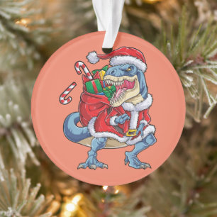 Ornamento Dinossauro Natal Papai Noel T rex Homens