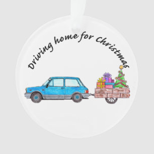 Ornamento Dirigindo para casa para o carro de Natal com pres