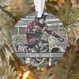 Ornamento Dirt Bike Rider Photo Keepsasaame Natal