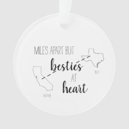 Ornamento Distancie-se, mas Besties no coração Melhor Estado