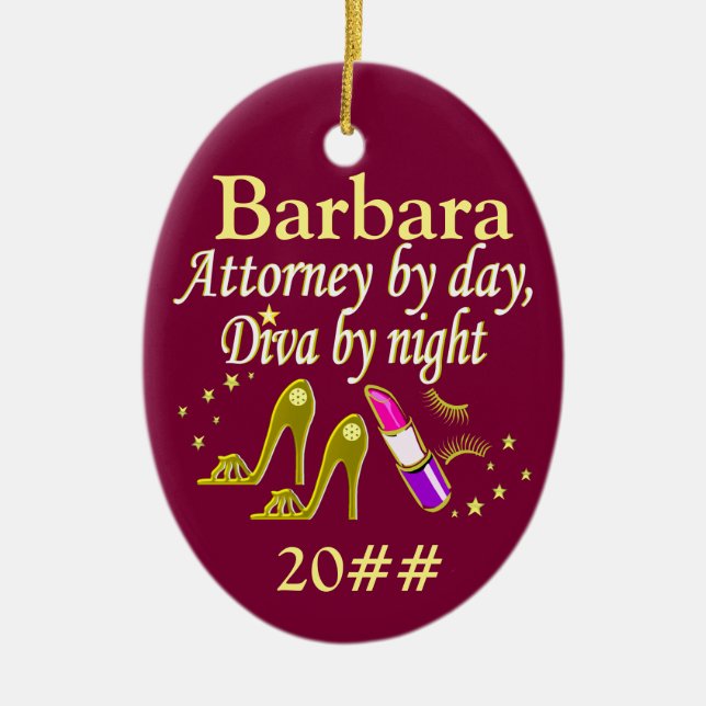 ORNAMENTO DIVA DE ADVOGADO PERSONALIZADO E DATADO (Frente)