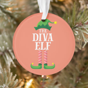 Ornamento Diva Elf Matching Family Group Festa de Natal