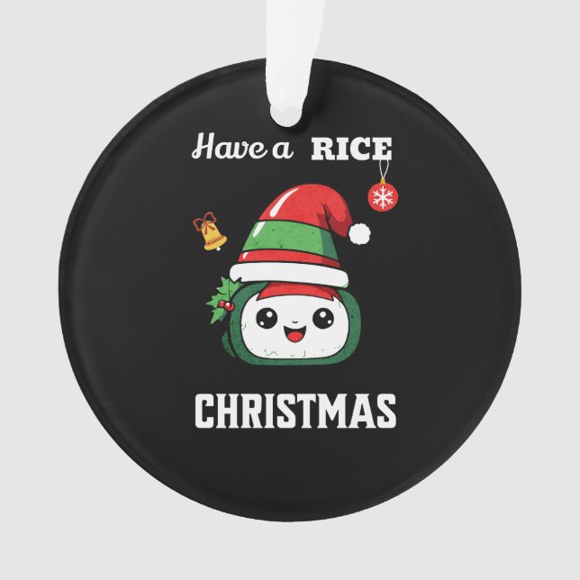 Ornamento Diversão do Natal Sushi (Frente)