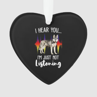 Ornamento Diversão Siberian Husky Ouve-Te