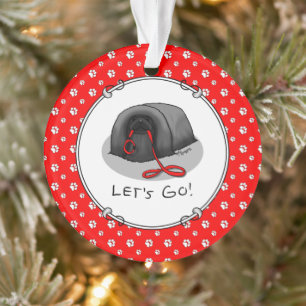 Ornamento Divertido Vamos! para um passeio cachorro pequinês