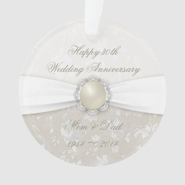 Ornamento do acrílico do aniversário de casamento (Frente)