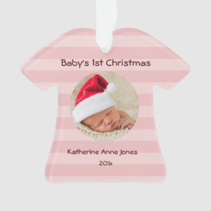Ornamento do acrílico do Natal do bebé primeiro
