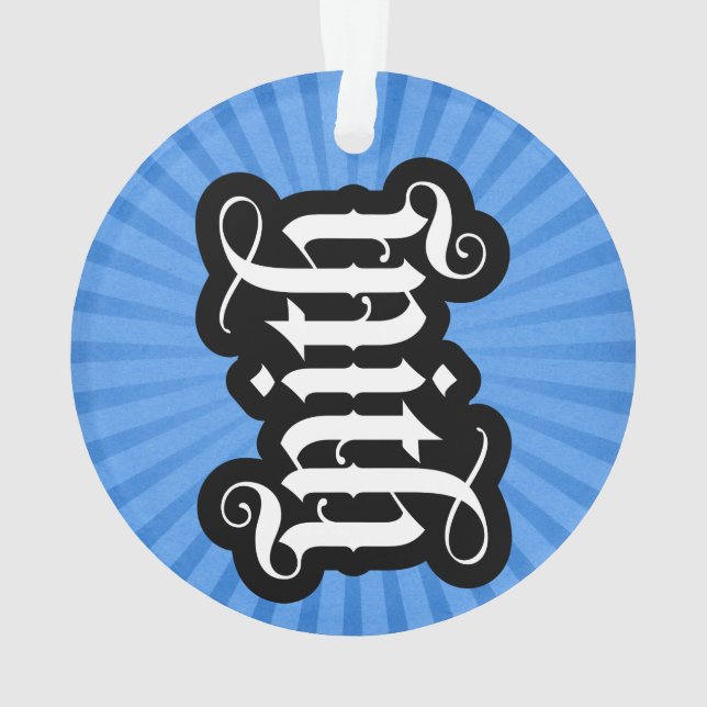 Ornamento do Ambigrama FlipScript (Círculo) (Verso)