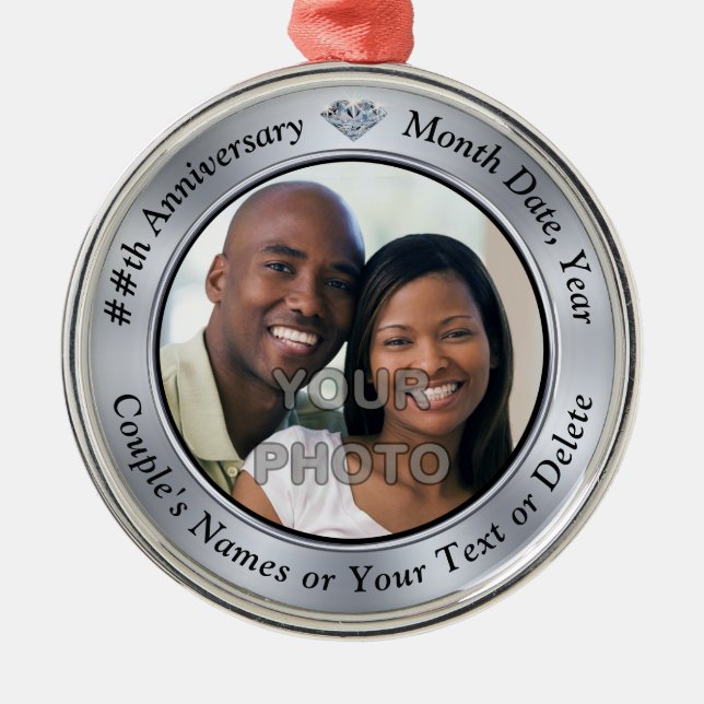 Ornamento do aniversário de 75, 60 ou 10 anos (Frente)