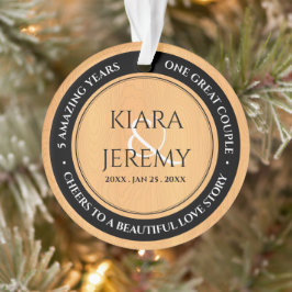 Ornamento do Aniversário de Casamento de Madeira 5