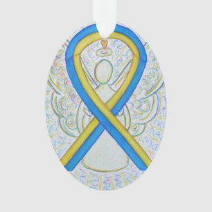 Ornamento do Anjo da Fita de Sensibilização Azul