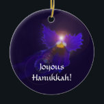 Ornamento do anjo de Hanukkah<br><div class="desc">Um anjo azul minúsculo,  um design original baseado nos padrões da flor azul a mais profunda da viola.</div>