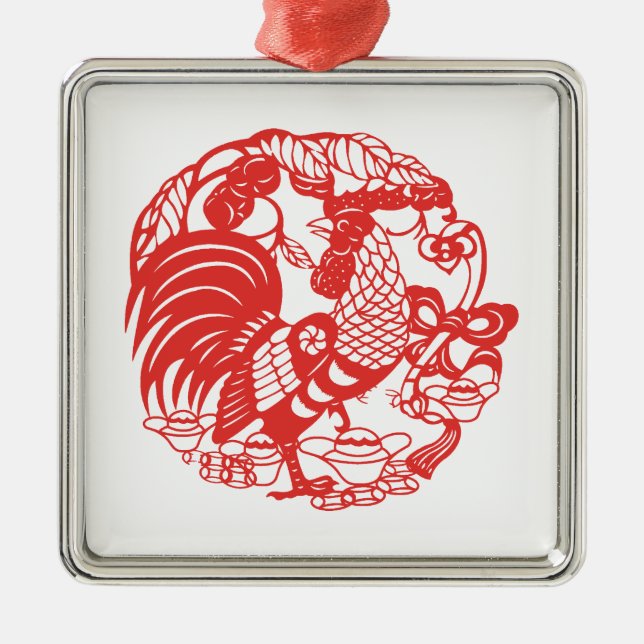Ornamento do Ano de 2017 do Papercut Chinês (Frente)