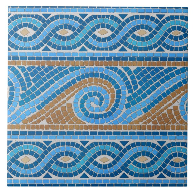 Ornamento do Azulejo Mosaico Grego (Frente)