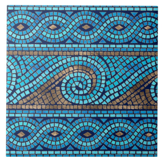 Ornamento do Azulejo Mosaico Grego (Frente)