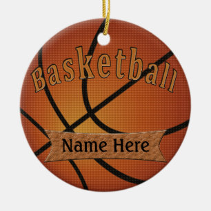 Ornamento do basquetebol do vintage com SEU NOME