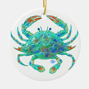 Ornamento do caranguejo azul