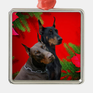 Ornamento do casal do Doberman