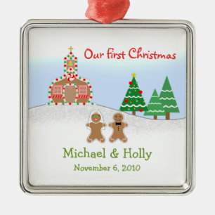 Ornamento do casamento - noiva & noivo do