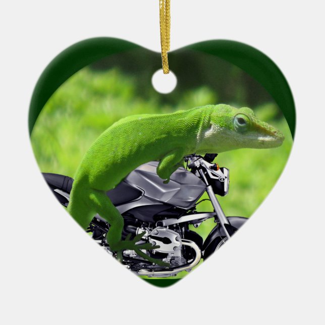Ornamento do Cavaleiro Gecko Rider Verde Havaiano (Frente)