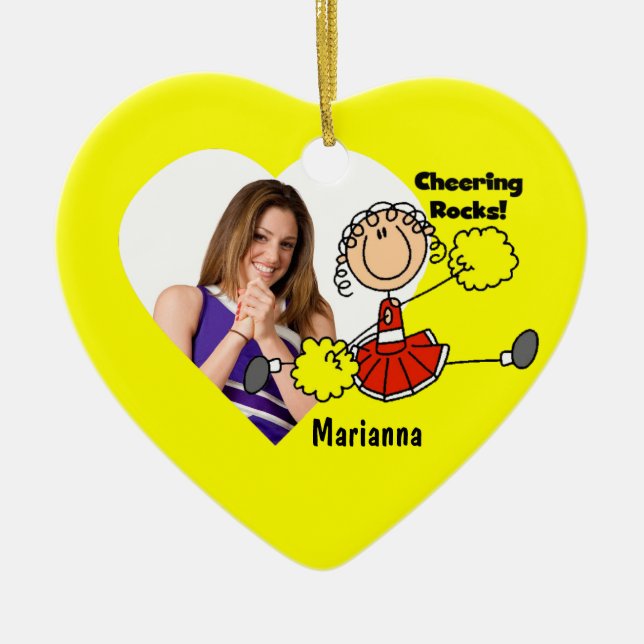 Ornamento do Cheerleader Red Stick (Frente)