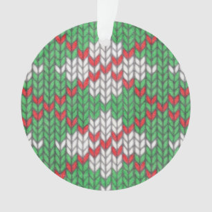 Ornamento do Círculo Acrílico do KNIT ARGYLE XMAS