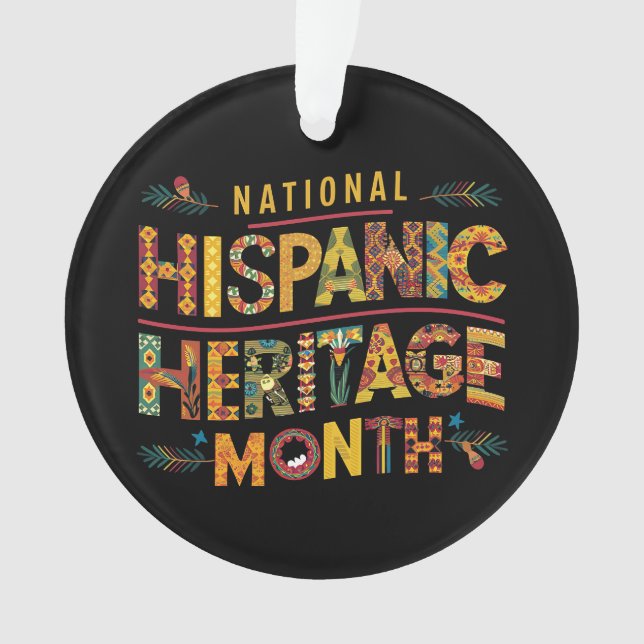 Ornamento do Círculo Acrílico do Patrimônio Hispân (Frente)