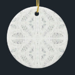 Ornamento do Círculo Cerâmico BATTENBURG LACE<br><div class="desc">O design neste ornamento cerâmico de LACE BATTENBURG é um detalhe cortado de um dos meus desenhos originais de lápis coloridos, digitalmente multiplicado. A arte está de ambos os lados. * Ornamentos não são apenas para a árvore. Segure isso de uma maçaneta ou de outro lugar para uma decoração diária....</div>