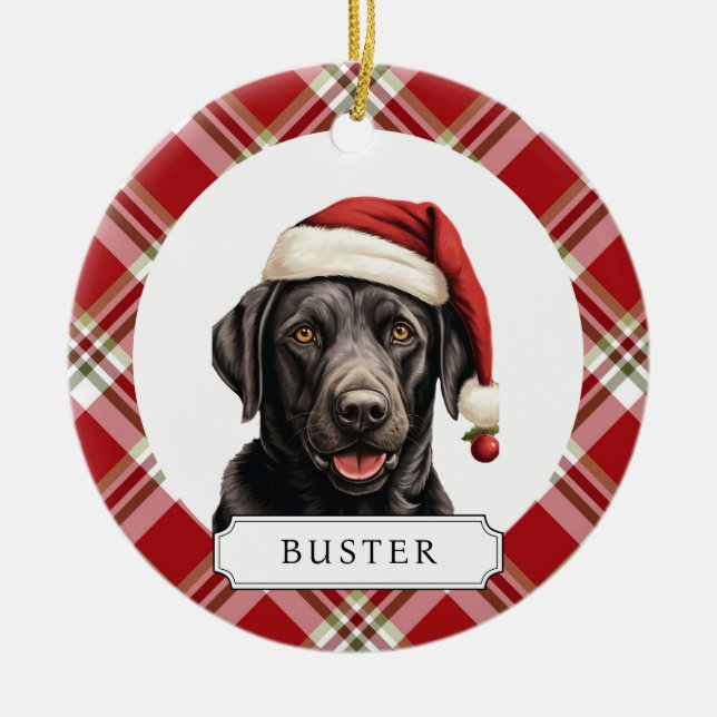 Ornamento do Círculo Cerâmico Labrador Retriever (Frente)