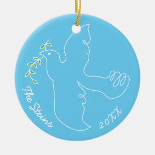 Ornamento do Círculo Chanukah Dove