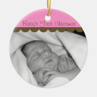 Ornamento do círculo da foto do Natal do bebê