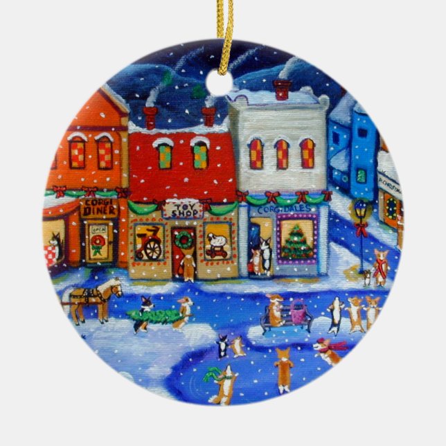 Ornamento do Círculo de Pembroke Welsh Corgi (Frente)