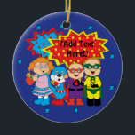 Ornamento do Círculo Hanukkah<br><div class="desc">Ornamento do Círculo Chanucá (Duplo Lado). Personalize escolhendo seu estilo de fonte, tamanho, cor e texto favoritos!</div>