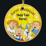 Ornamento do Círculo Hanukkah<br><div class="desc">Ornamento do Círculo de Chanucá. Personalize usando seu estilo de fonte, tamanho, cor e texto favoritos.</div>