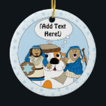 Ornamento do Círculo Hanukkah<br><div class="desc">Ornamento do Círculo Chanucá (Duplo Lado). Personalize escolhendo seu estilo de fonte, tamanho, cor e texto favoritos!</div>