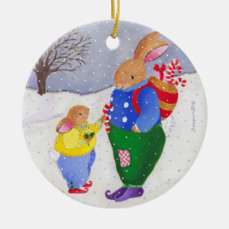 Ornamento do coelho cesto do Xmas