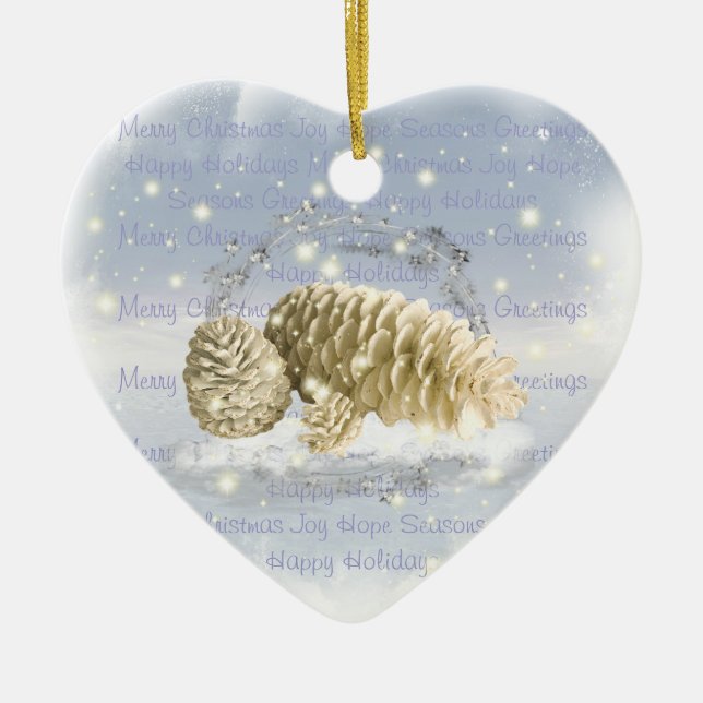 Ornamento do cone do pinho do Natal (Frente)