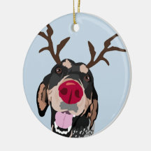 Ornamento do Coonhound de Rudolph Bluetick