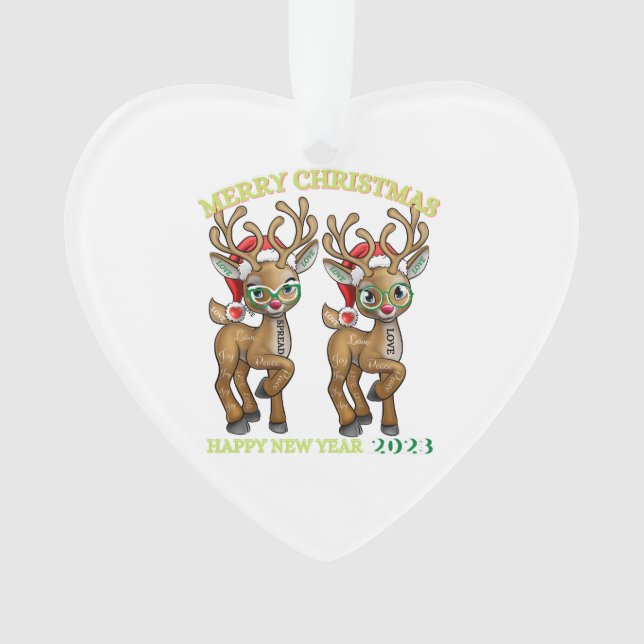 Ornamento do Coração Acrílico do rico (Frente)