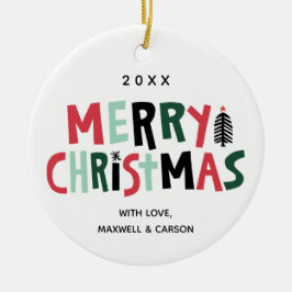 Ornamento do costume do Natal da árvore do bloco