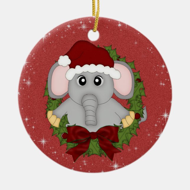 Ornamento do elefante do Natal (Frente)