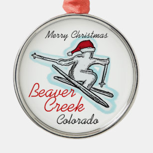 Ornamento do esquiador do papai noel de Colorado