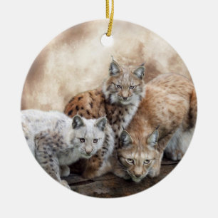 Ornamento do feriado da lua do lince