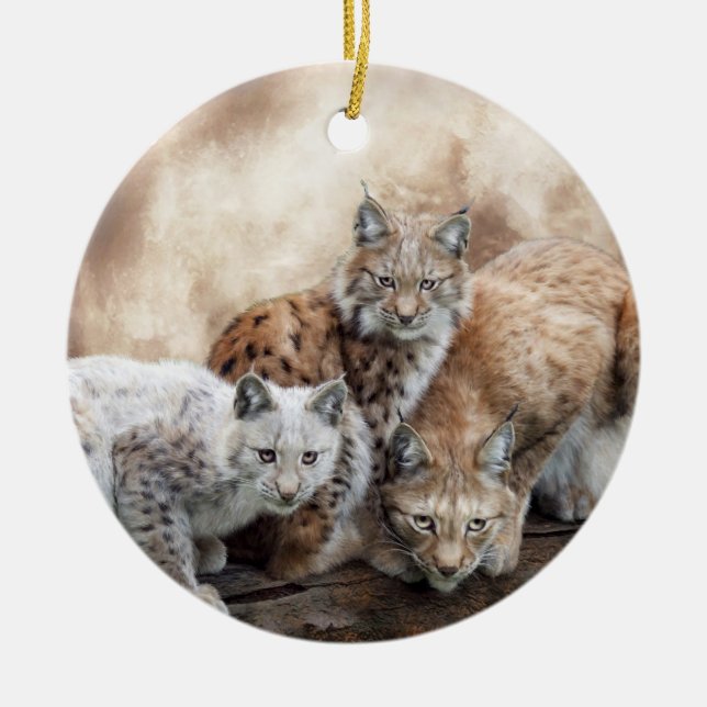 Ornamento do feriado da lua do lince (Frente)