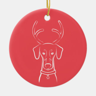 Ornamento do feriado de DTDR - Doberman natural