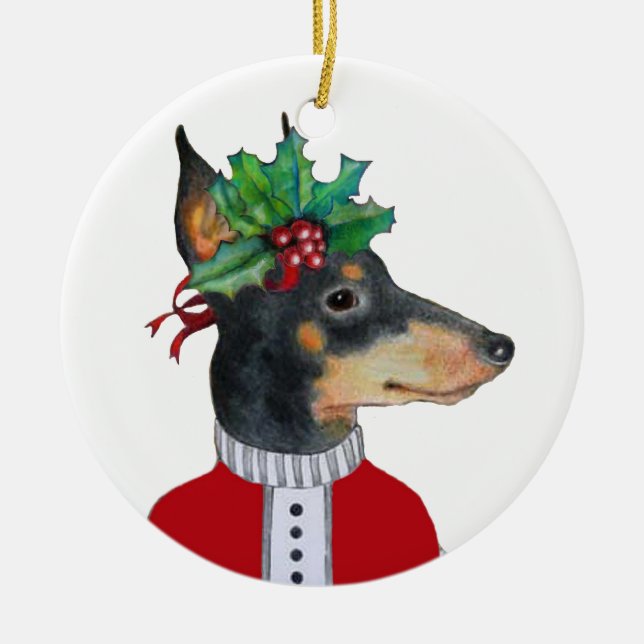 Ornamento do feriado de Manchester Terrier (Frente)