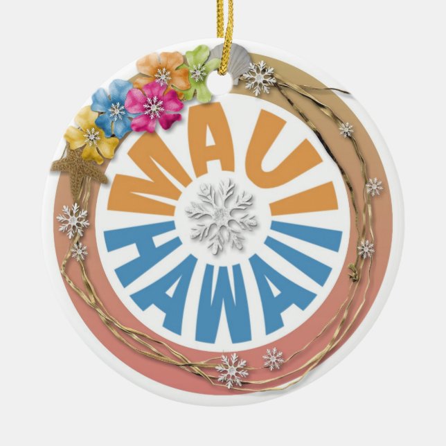 Ornamento do feriado do hibiscus de Maui Havaí (Frente)