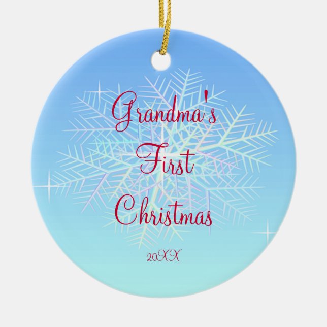 Ornamento do floco de neve do Natal da avó (Frente)