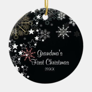Ornamento do floco de neve do Natal da avó