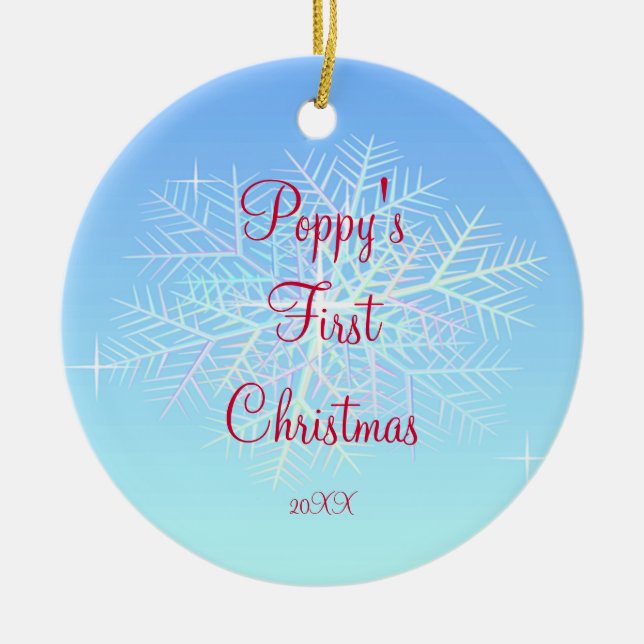 Ornamento do floco de neve do Natal da papoila (Frente)